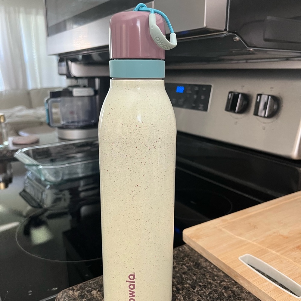 Owala Cream and Purple Water Bottle